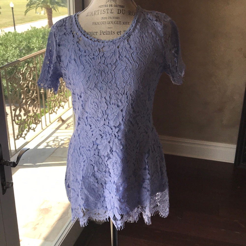 ISAAC MIZRAHI LIVE! Lace tunic top. SZ SM